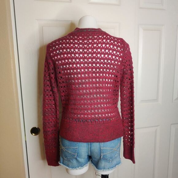 Anthropologie Nick & Mo crochet faux wrap V-neck sweater sz S - Picture 5 of 7